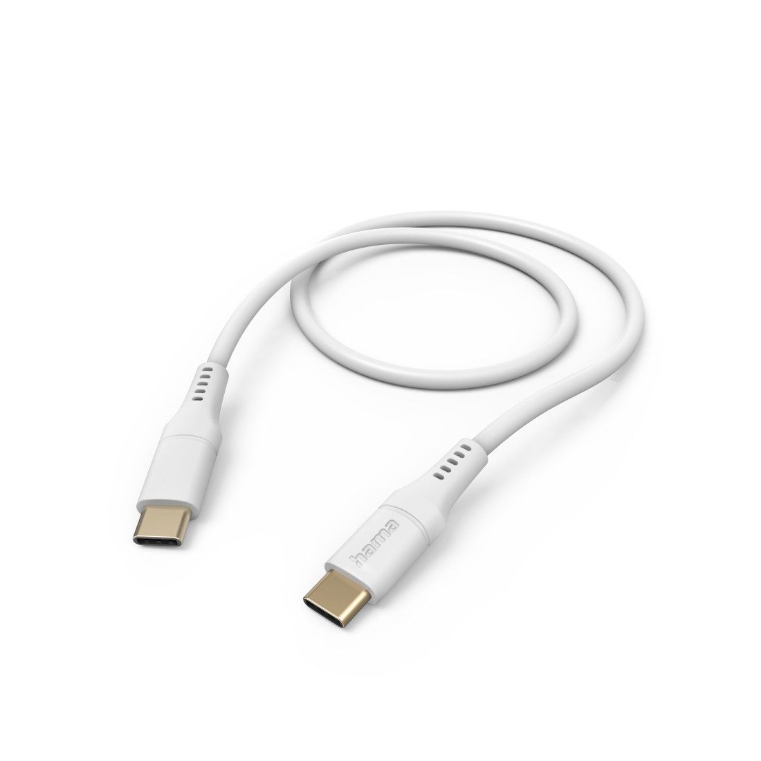 Câble de charge "Flexible", USB-C - USB-C, 1,5 m, silicone, blanc
