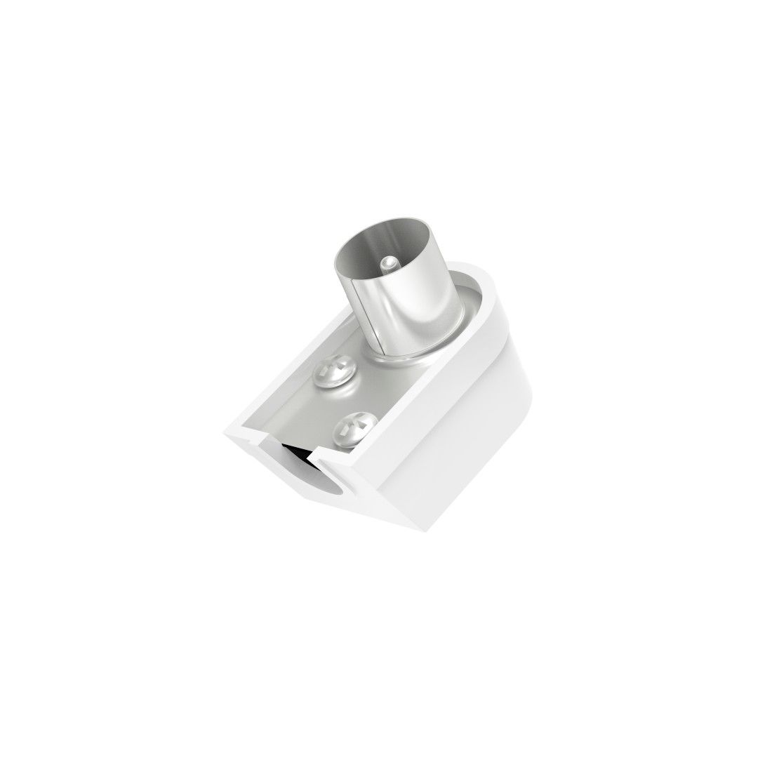 Fiche coaxiale antenne mâle, angle coaxial 90°, vissable