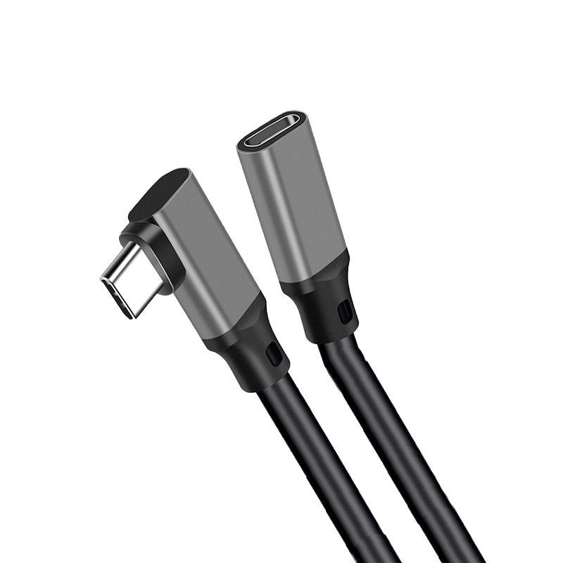 Cable de extensión Type-C con diseño curvado INF - PQ116 Gris (10 Gbit/s+4K+100 W) 1 m