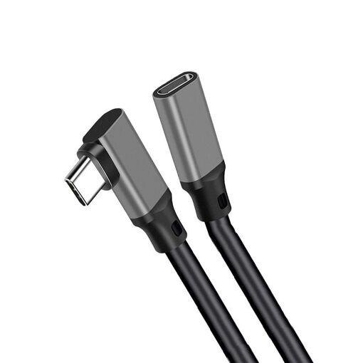 INF Type-C Extension Cable with Bent Design - PQ116 Grey (10 Gbit/s+4K+100 W) 1 m