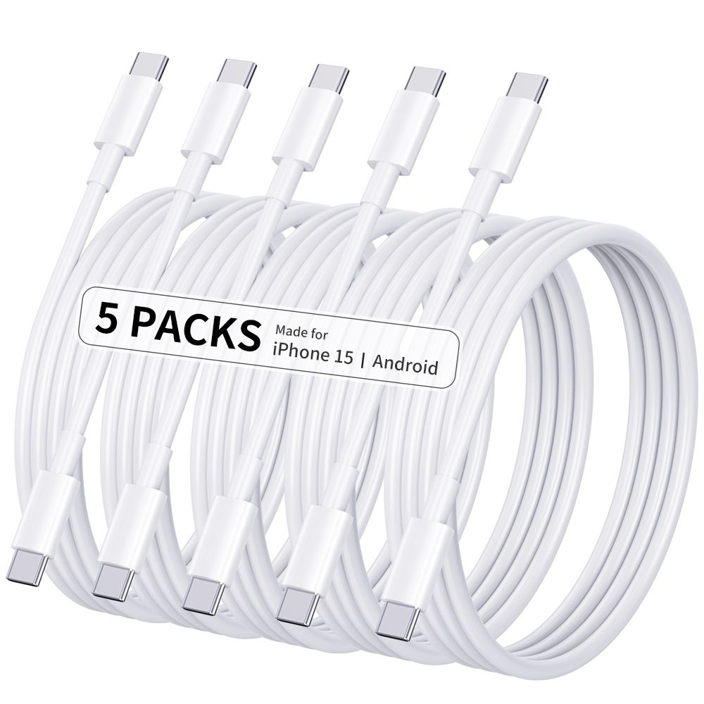 Lot de 5 câbles de données CTO C de 2 m, câble de charge rapide PD60W M paquet de 5