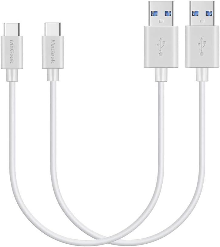 (Lot De 2, 0,3M) Câbles Usb Type C Vers Usb 3.0 Courts De Données Et Charge Pour Galaxy S8, S8+, Macbook, Nintendo Switch, Xz, Lg V20 G5 G6, Htc 10 Et Plus (Blanc)[L2088]