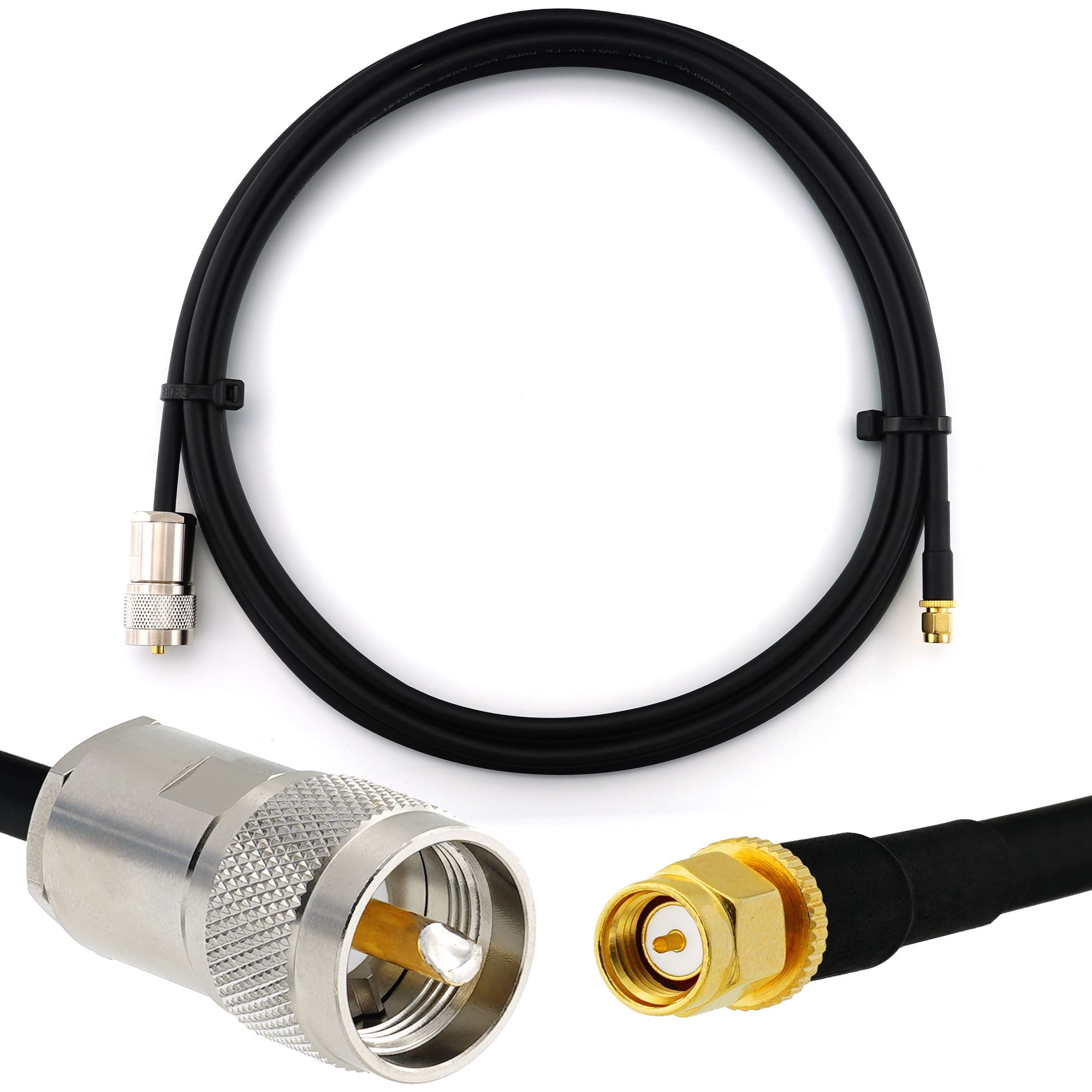 PL259 vers SMA mâle 2m UHF Câble coaxial - câble d'extension HF240 (LMR 240 équivalent) etanche - rallonge pour HAM cable antenne CB Radio Analyseur Tosmetre Marine RF VHF Cibi SDR Radio Amateur