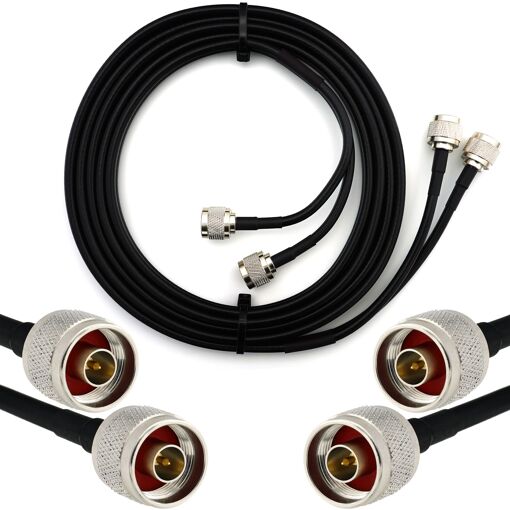 RANGEFUL N Male to N Male 3m Coaxial Cable - Dual HF240 (LMR 240 Equivalent) Waterproof Dual Plug Extension