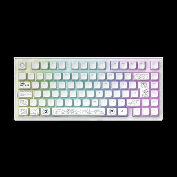 DARK PROJECT ALU Terra Nova, Blanc - Clavier mécanique de jeu sans fil (DE) [ISO].