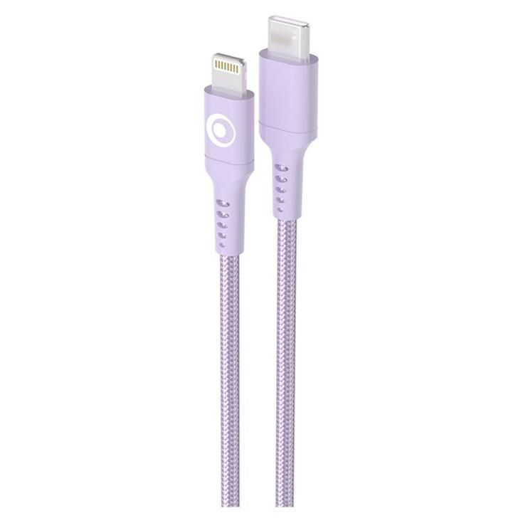 BIGBEN Connected - Câble Lightning - 24 pin USB-C mâle pour Lightning mâle - 1.2 m - violet - USB Power Delivery (60W)