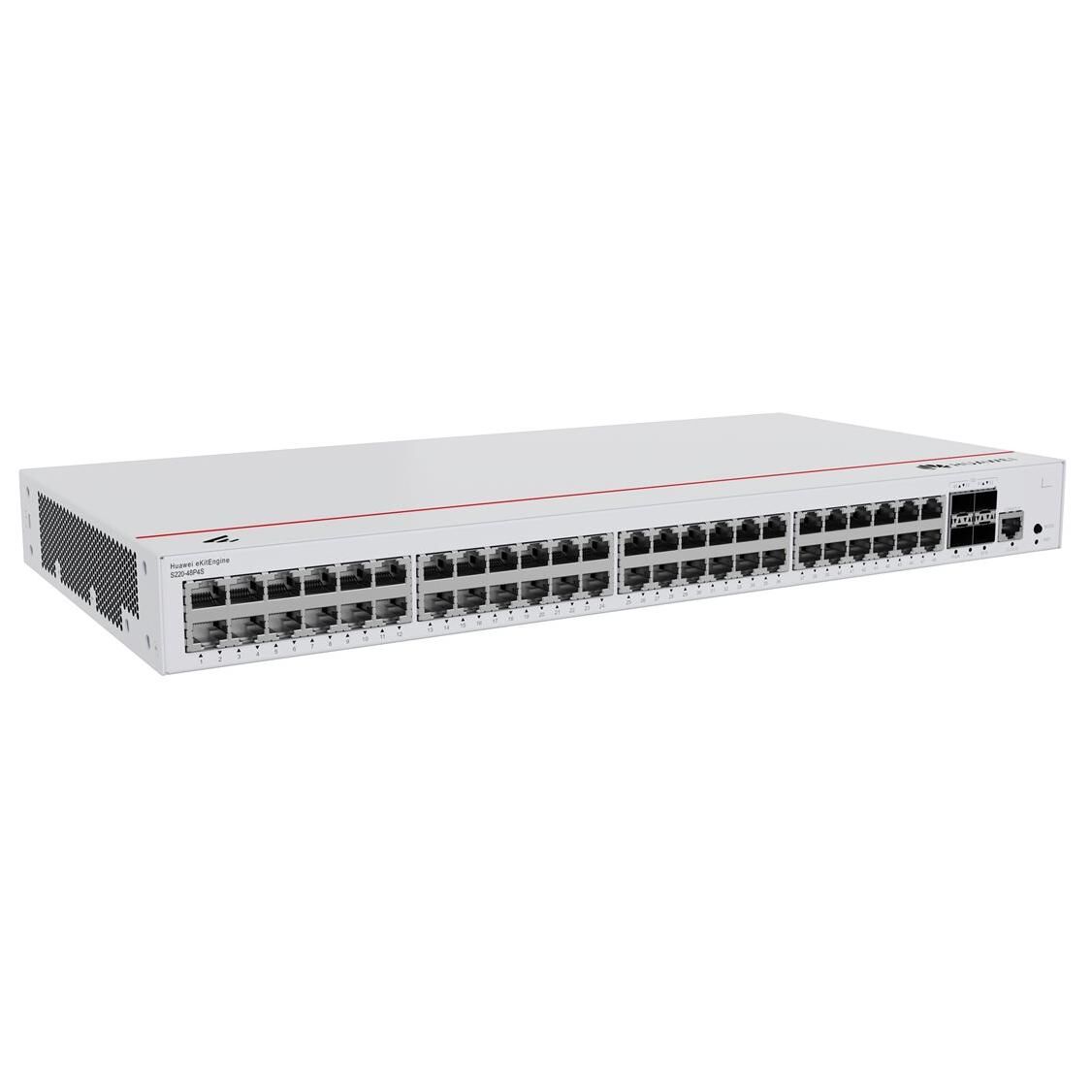 Huawei eKitEngine S220 Series S220-48P4S - Commutateur - Géré - 48 x 10/100/1000 (PoE+) + 4 x Gigabit SFP - flux d'air côte à côte - Montable sur rack - PoE+ (380 W)