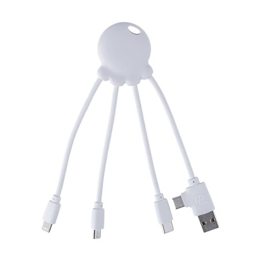 XOOPAR Universal Charge Cable (USB A/microUSB/USB C/Lightning 2.1A, 15cm) - White