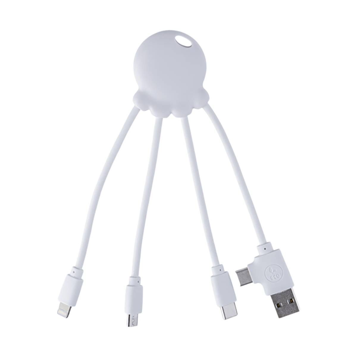 Câble de Charge USB A/microUSB/USB C/Lightning 2.1A 15cm Universel XOOPAR Blanc