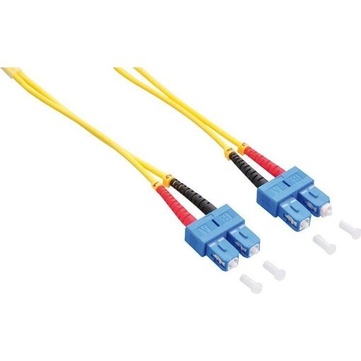 Cable óptico 2direct SC a SC, 2 m, dúplex, 9/125 μm, OS2, sin halógeno, amarillo