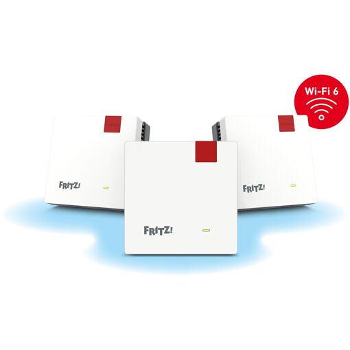 Fritz! Mesh Set 1600 (3-Pack) - Bi-band Wi-Fi 6 (802.11ax) Red & White