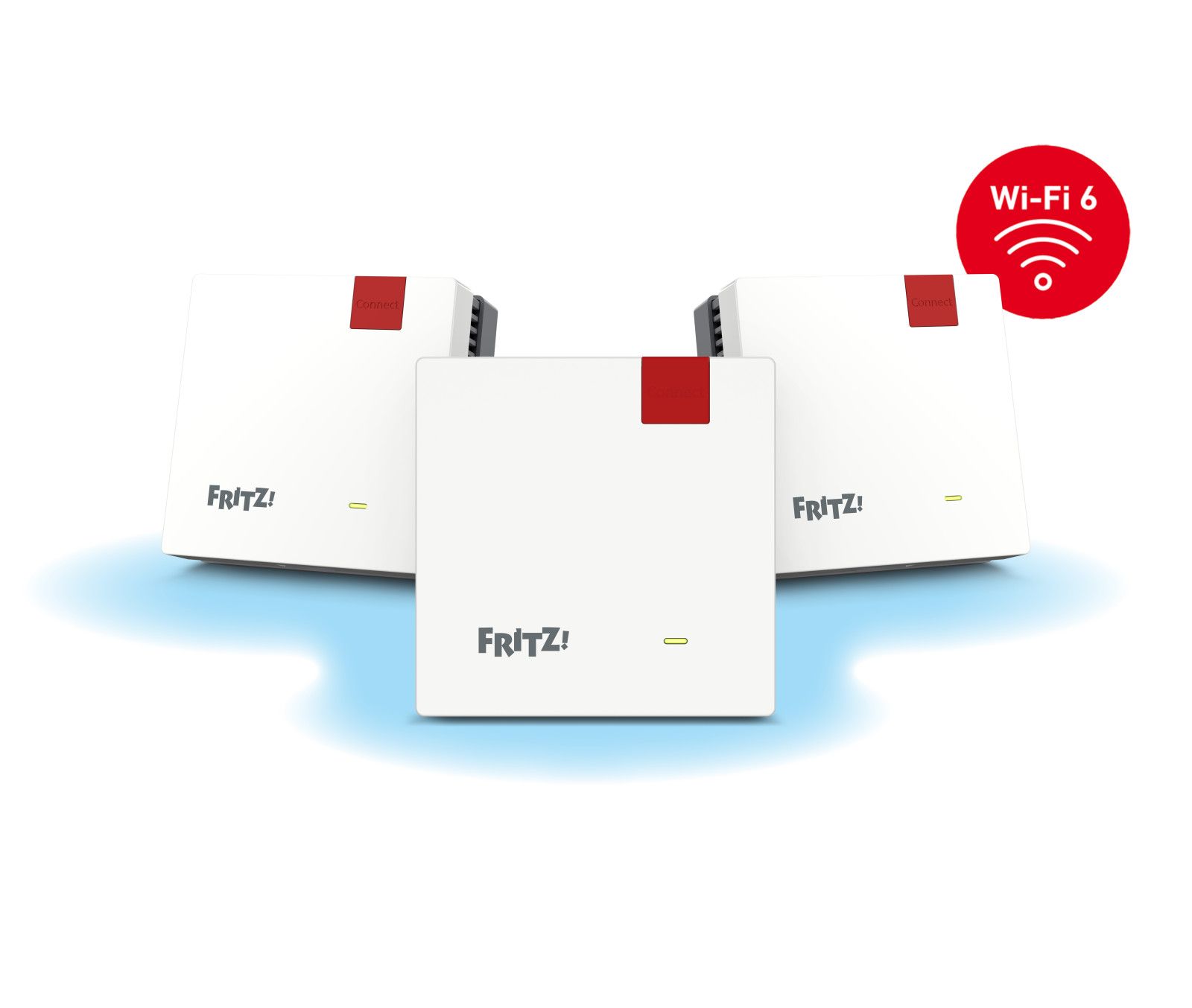 Mesh Set FRITZMESH SET 1600 3-PACK EDITION INTERNATIONAL Bi-bande (2,4 GHz / 5 GHz) Wi-Fi 6 (802.11ax) Rouge, Blanc Interne