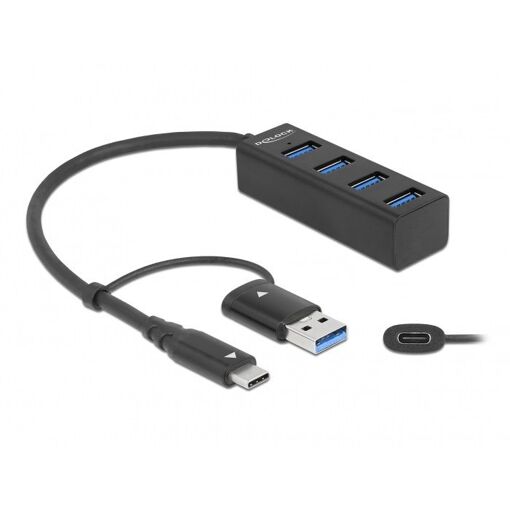 Delock 4-Port USB 5 Gbps Hub with Type-C or Type-A Connector
