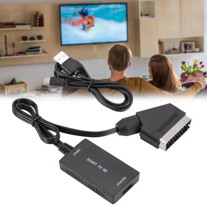 Adaptateur - SURENHAP - Convertisseur SCART vers HDMI - 1080P - Noir - Compatible PAL/NTSC