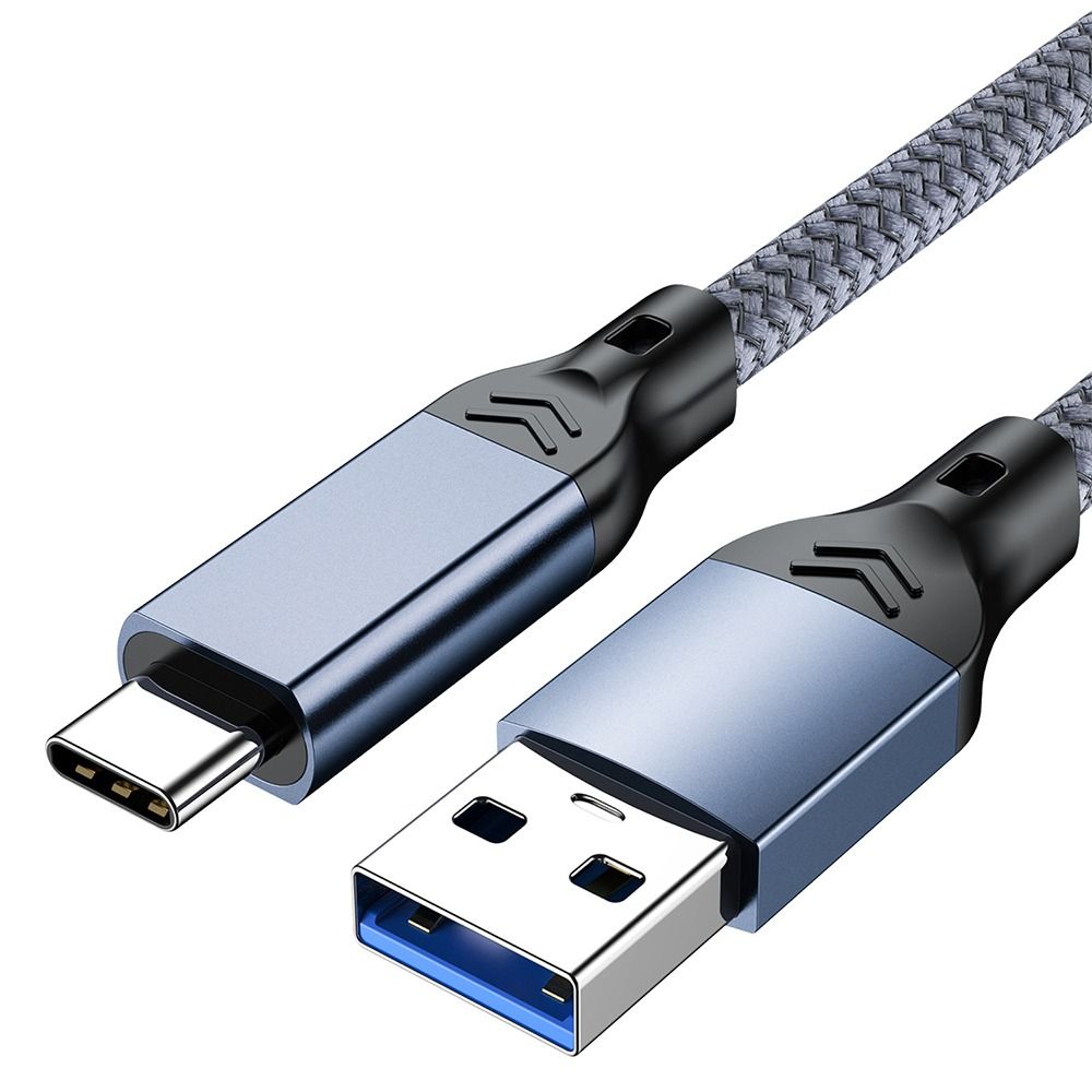 Câble USB 3.2 Type-C : Transfert de données à haute vitesse 10 Gbps et charge rapide 60 W Bleu + Gris 5 m