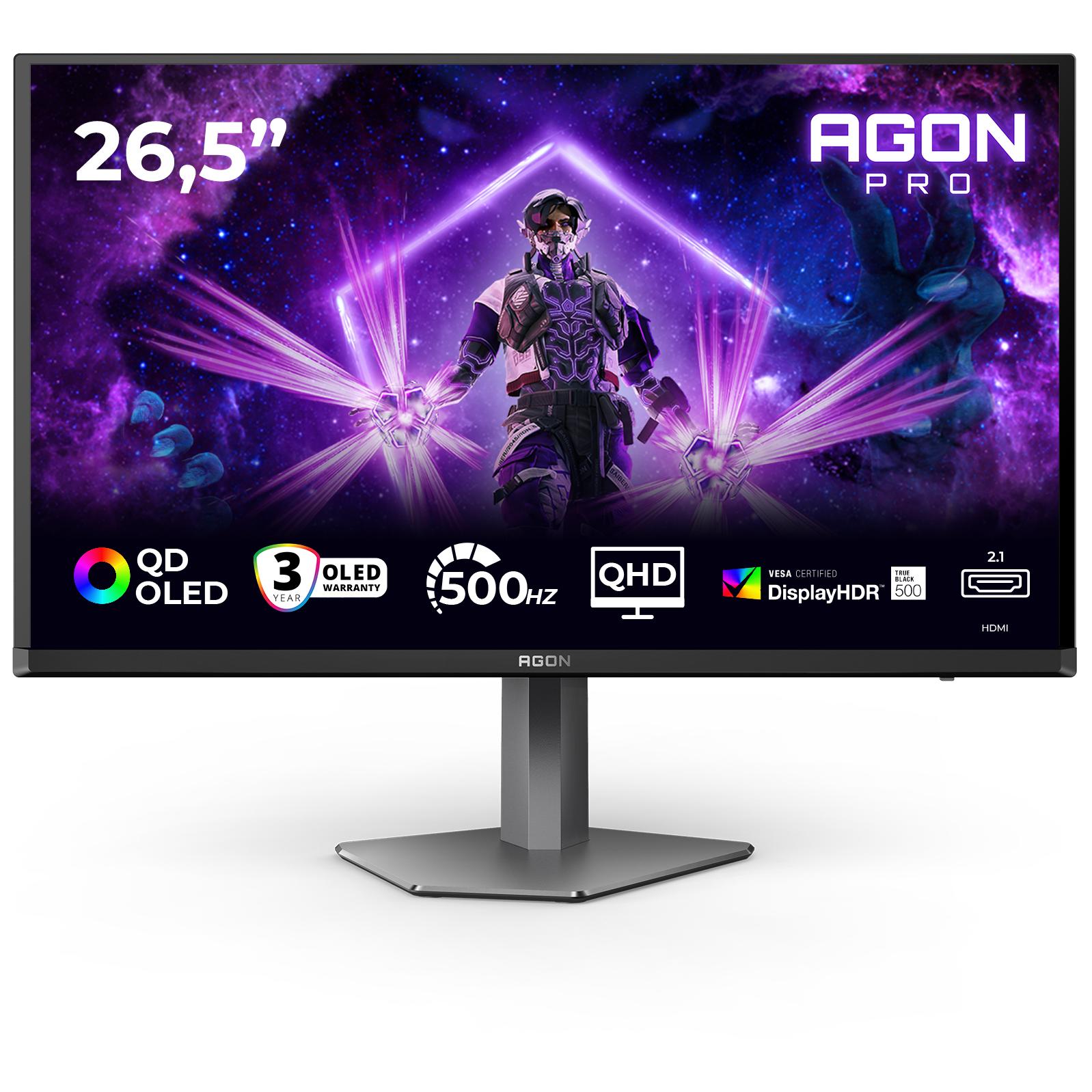 Ecran PC AOC AGON PRO AG276QKD2 26.5" 2560 x 1440 Quad HD QD-OLED Noir et Gris