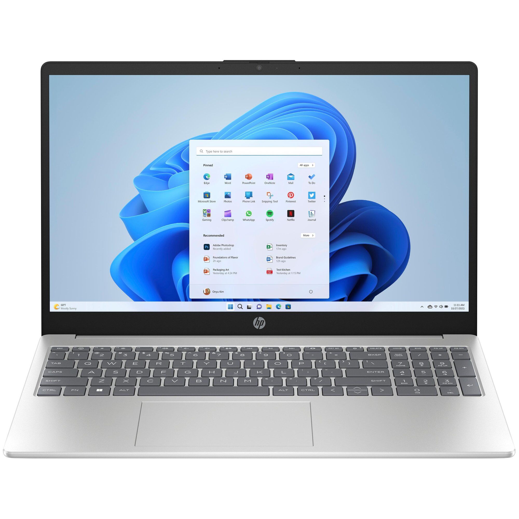 HP 15-fc0012nf AMD Ryzen 7 7730U Ordinateur portable 15.6" Full HD 16 Go DDR4-SDRAM 512 Go SSD Wi-Fi 6 (802.11ax) Windows 11 Home Argent
