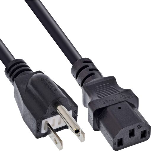 Câble électrique InLine B-16658J, Noir, 1,8 m (IEC C13 vers prise type B)