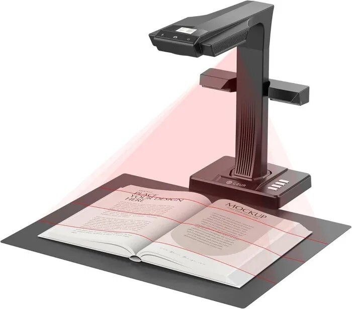 ET16-P Scanner de livres professionnel avec lumière de remplissage LED, scanner de documents 16 mégapixels,Visualiseur A3 pour Windows et macOS avec technologie d'aplatissement laser