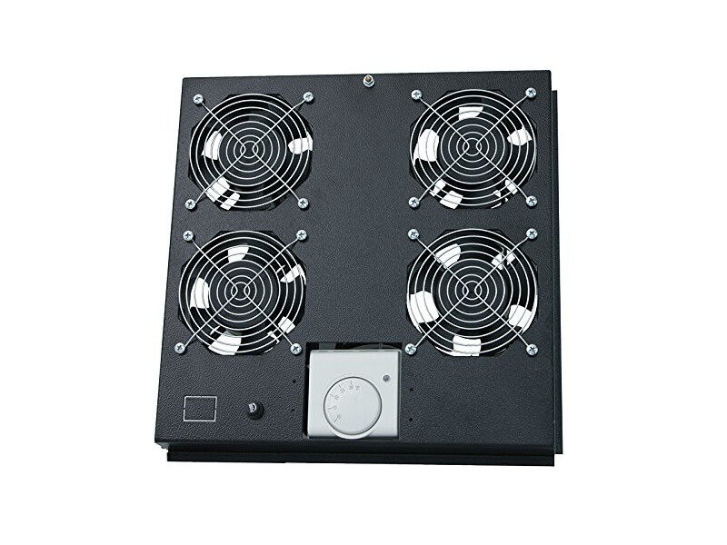 Canovate Fan Module for LogiLink and Canovate Wall Mounted Cabinet with 2x fans - Module de ventilateur - avec thermostat - CA 220-240 V - noir, RAL 9005