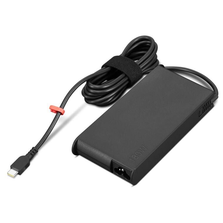 Lenovo ThinkPad Mobile Workstation Slim - Adaptateur alimentation USB-C - GaN - CA 100-240 V - 180 Watt - Europe - noir