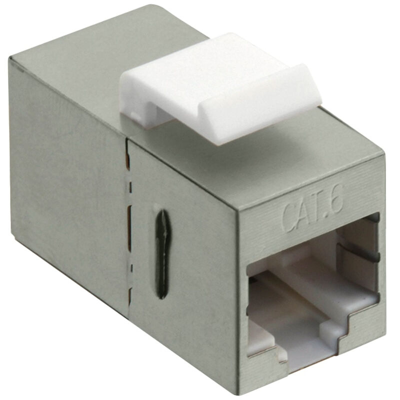 Conector Logilink Cat.6 para dos cables, 2x RJ45 hembra, blindaje STP, 14.6 mm