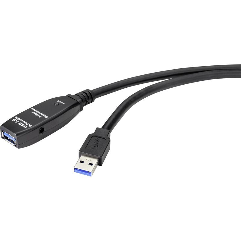Renkforce - Câble Usb Usb 3.2 Gen1 (usb 3.0) Usb-a Mâle, Usb-a Femelle 5.00 M Noir Rf-4598344 A009452