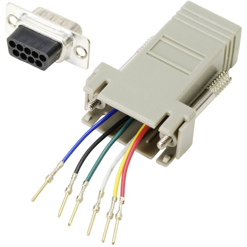 Adaptador TRU Componentes macho Sub-D 9 pines a hembra RJ12