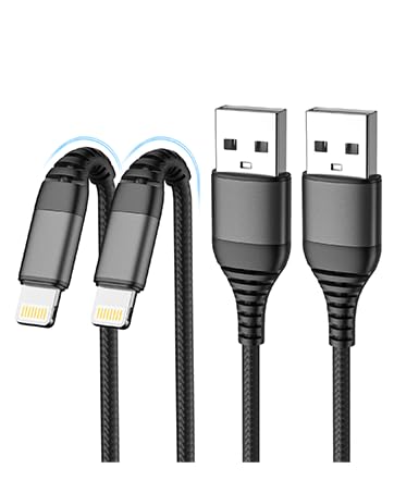 MEVRONISSHOP-Câble iPhone, 2M+1M Cable Chargeur iphone Apple MFi Certified Nylon Tressé Fil Cable iPhone USB Charge Rapide Cordon pour iPhone 14 13 12 11 Pro Max Mini XS XR X 8 7 6 6s SE