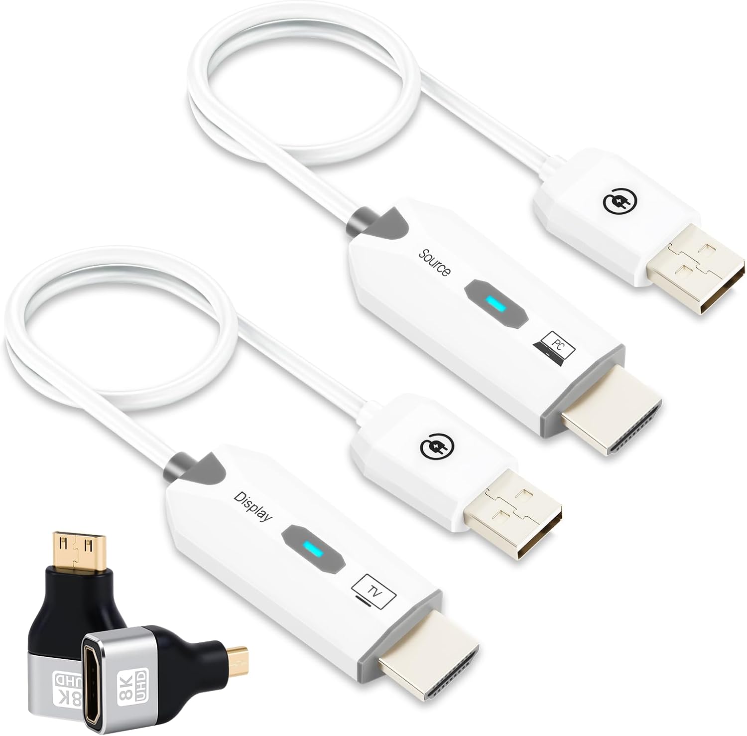 MEVRONISSHOP-metteur et Récepteur HDMI sans Fil, Extension HDMI sans Fil, 1080P@60Hz, Plug & Play, Portée de 50M, Adaptateur hdmi sans Fil, pour PC/Ordinateur Portable/Télévision/Projecteur