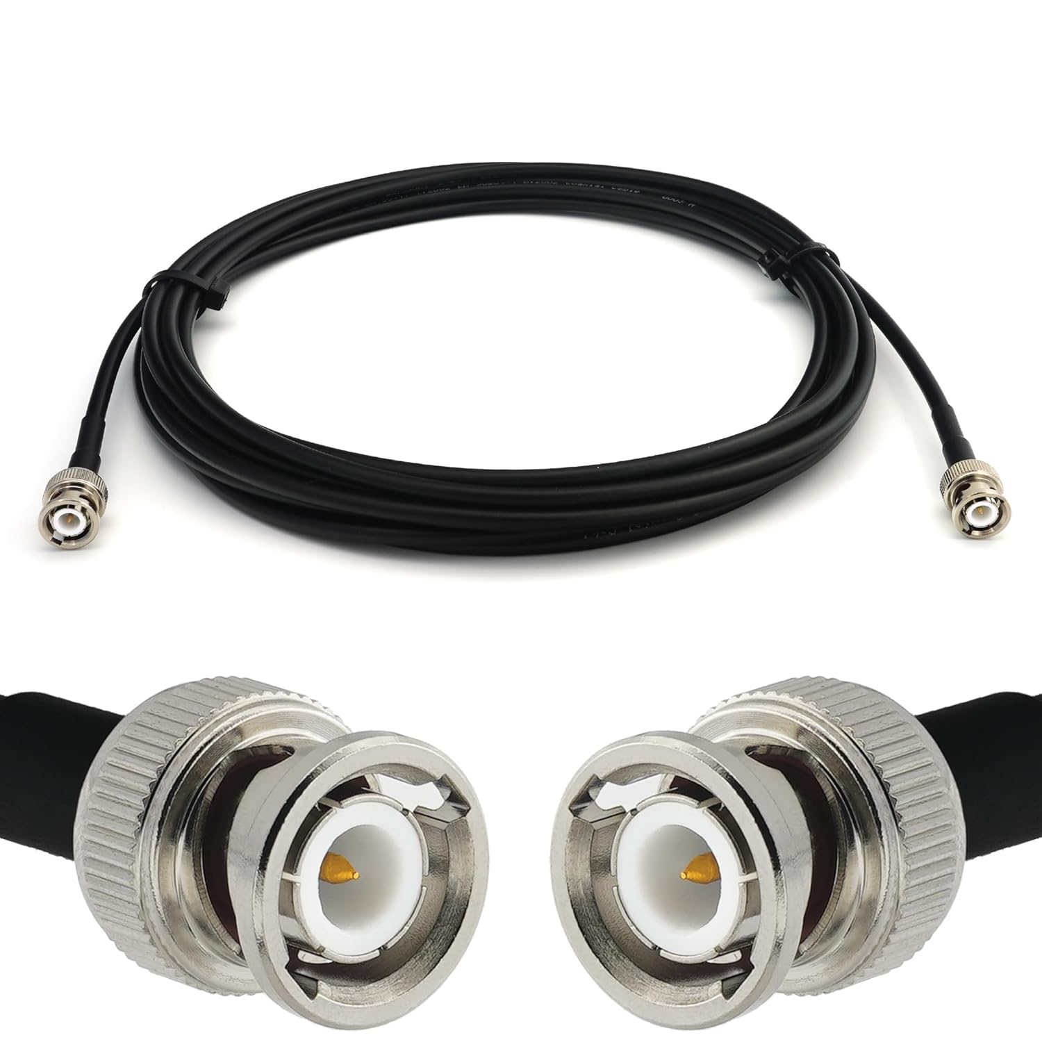 MEVRONISSHOP-BNC Mâle vers BNC Mâle 20m câble coaxial RG58 50 Ohm ¿ rallonge BNC Extension Faible Perte Cable pour Antenne CB Radio Amateur Sans fil Radio WIFI adaptateur UHF VHF