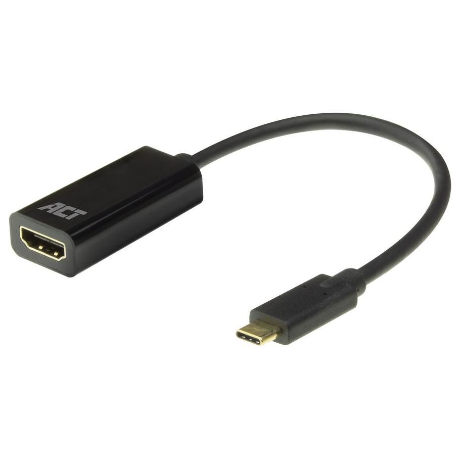 ACT AC7310 câble vidéo et adaptateur 0,15 m USB Type-C HDMI Type A (Standard) Noir
