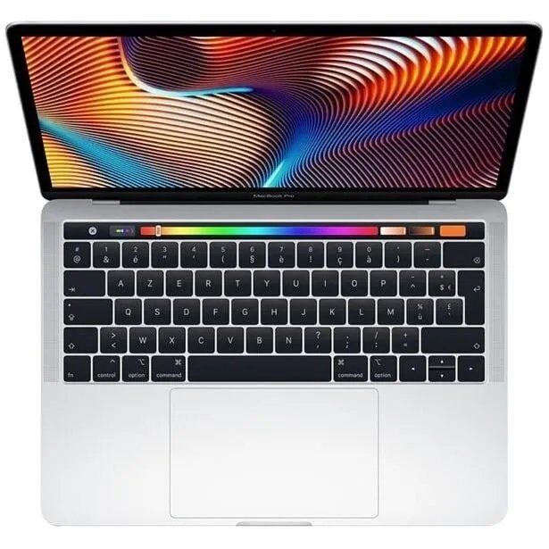 MacBook Pro Touch Bar 13"Core i7 2,8 Ghz 16 Go 256 Go SSD Argent (2019) - Batterie Neuve - Reconditionné - Très bon état