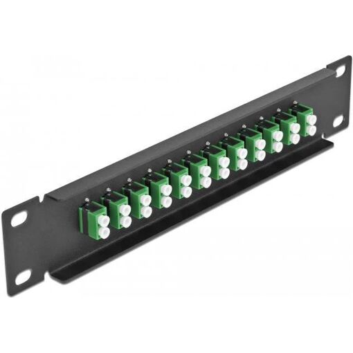 Delock LC Duplex Patch Panel - 12 Ports - Black - 1U, 25.4 cm (10")