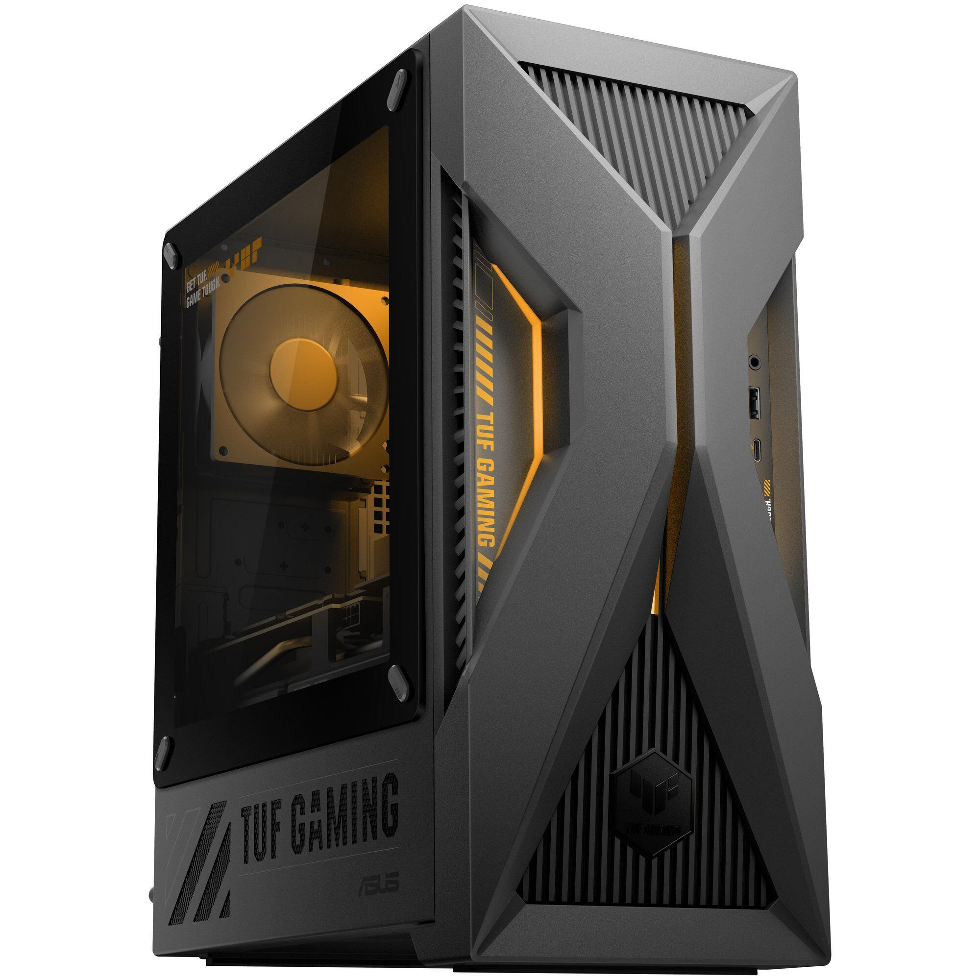 ASUS TUF Gaming T500 TM500MH-0R5220032W AMD Ryzen 5 220 16 Go DDR5-SDRAM 1 To SSD NVIDIA GeForce RTX 5060 Windows 11 Home Mini PC Tour Gris