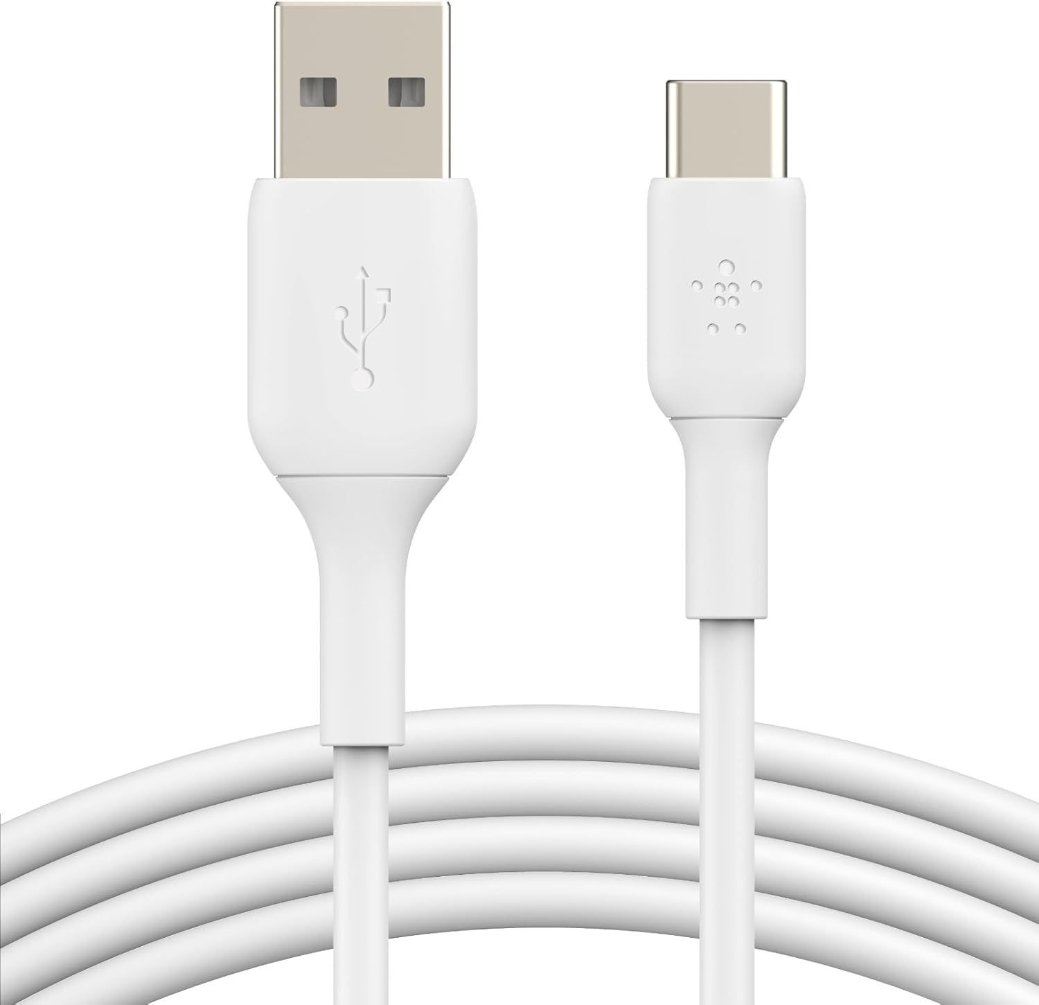 SUBZONAL-Belkin BoostCharge câble USB-C, câble de recharge USB-C vers USB-A, câble USB Type-C, cable USB C pour iPhone 16, iPhone 15, Samsung Galaxy S24, S23, iPad Pro, Google Pixel, etc., 1 m, blanc