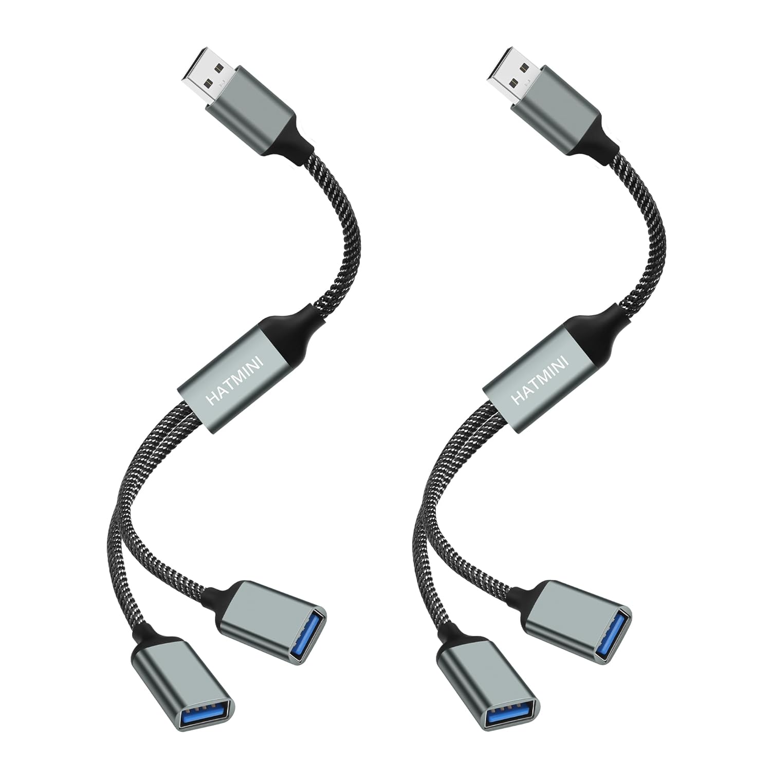 SUBZONAL-Câble répartiteur USB USB 2.0 mâle vers femelle, cordon d'alimentation multi-ports USB, câble d'extension pour le transfert de données et le chargement d'alimentation (USB A)