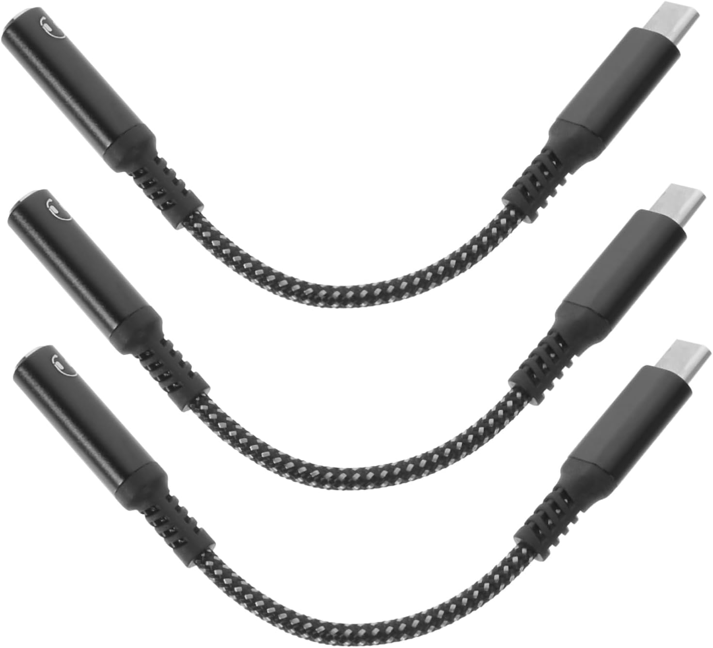 SUBZONAL-3pièces Câble Adaptateur USB Type-c vers Jack De Câbles Écouteurs Audio Connectivité Pratique pour Smartphones Design Compact Et