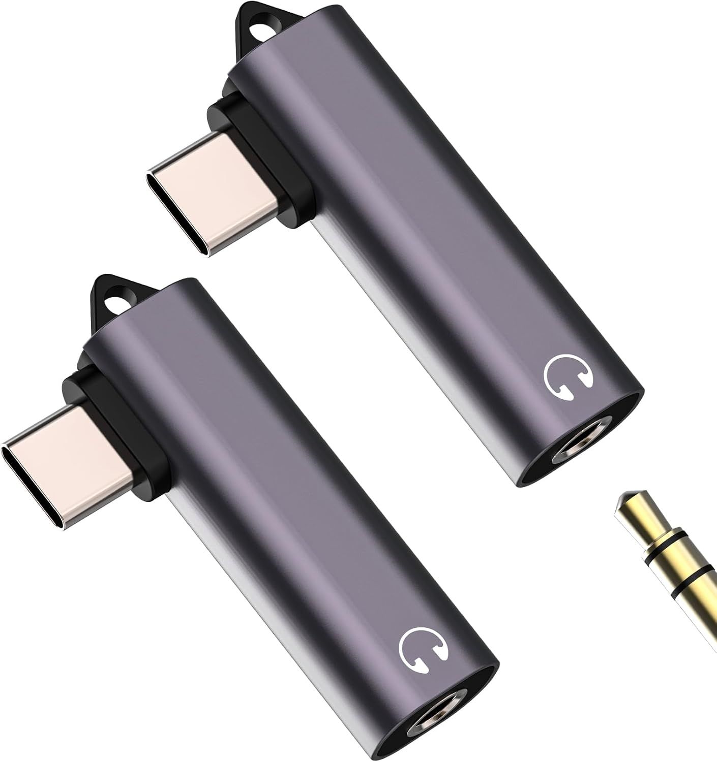 SUBZONAL-Lot de 2 adaptateurs USB-C vers 3,5 mm pour casque audio AUX avec microphone pour iPhone 15 DAC, prise casque voiture, connecteur C