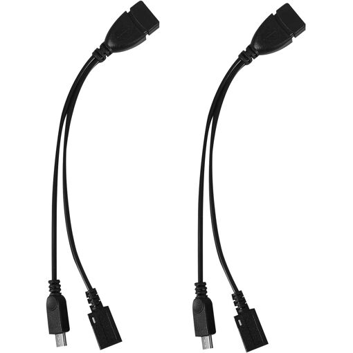 Adaptateur de câble Micro USB OTG - Connecteur double pour téléphones et tablettes, Noir