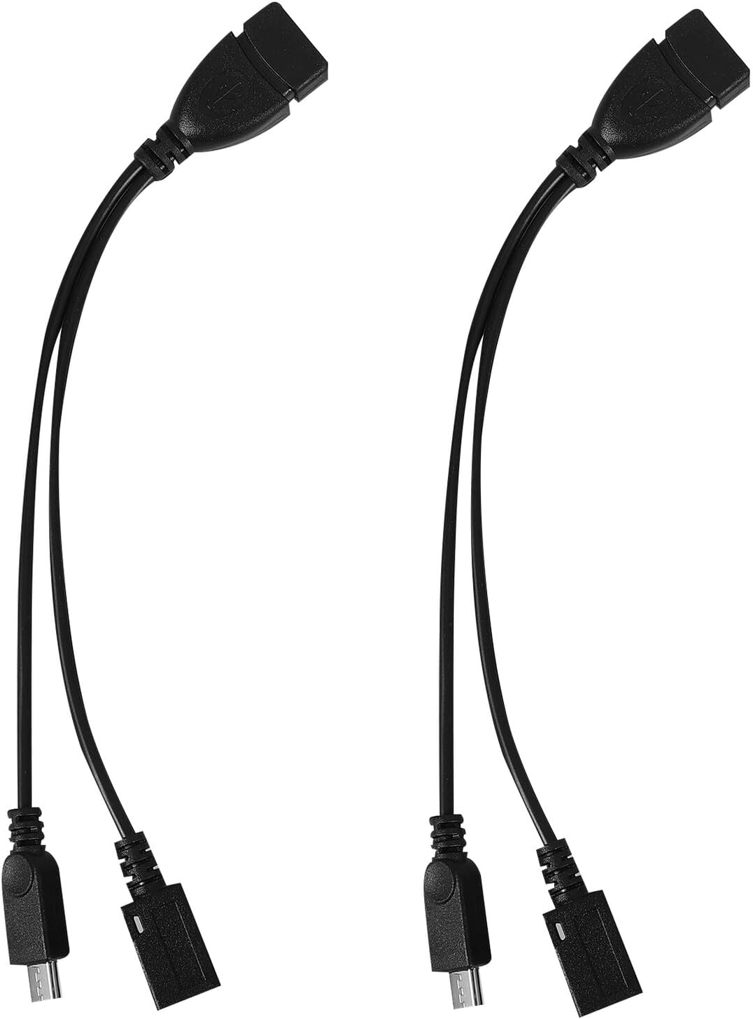 SUBZONAL-2 pièces Adaptateur Micro USB OTG Câble Double Connecteur OTG pour Téléphones et Tablettes Compatible Micro USB Noir Compact et Pratique