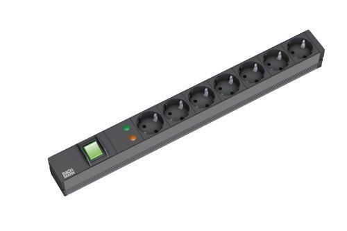 Bachmann IT PDU Basic - Coupe-circuit (rack-montable) - CA 230 V - entrée : power CEE 7/7 - connecteurs de sortie : 7 (power CEE 7/3) - 1U - 19" - 2 m cordon - gris