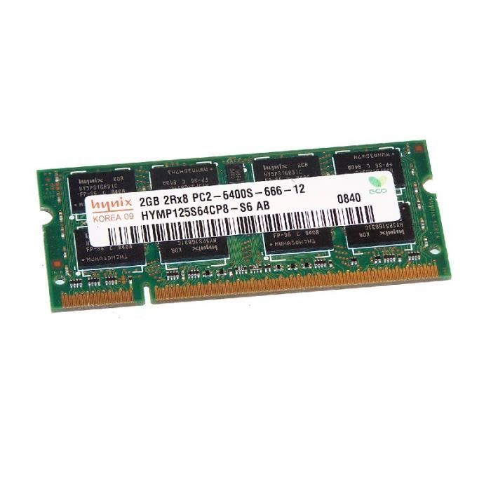2Go RAM PC Portable SODIMM HYMP125S64CP8-S6 AB DDR2 PC2-6400S 800MHz CL6