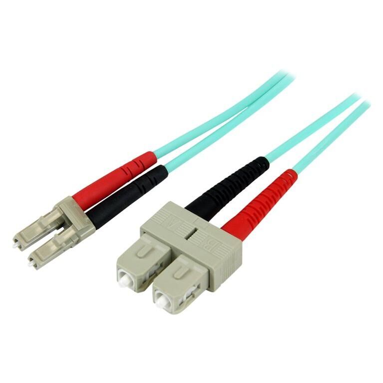 StarTech.com Câble Fibre Optique Multimode de 2m LC/UPC vers SC/UPC OM3 - Cordon de raccordement - LC multi-mode (M) pour SC multi-mode (M) - 2 m - 2 m - fibre optique - duplex - 50 / 125 microns - turquoise