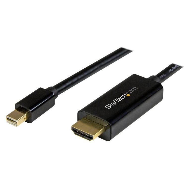 StarTech.com Câble adaptateur Mini DisplayPort vers HDMI de 5 m - Convertisseur Mini DP vers HDMI avec câble intégré - 4K 30 Hz - Noir - Câble adaptateur - Mini DisplayPort mâle pour HDMI mâle - 5 m - noir - support 4K