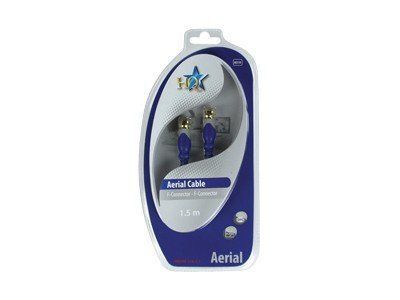 HQ Standard - Câble d'antenne - connecteur F (M) pour connecteur F (M) - 1.5 m - coaxial - blanc