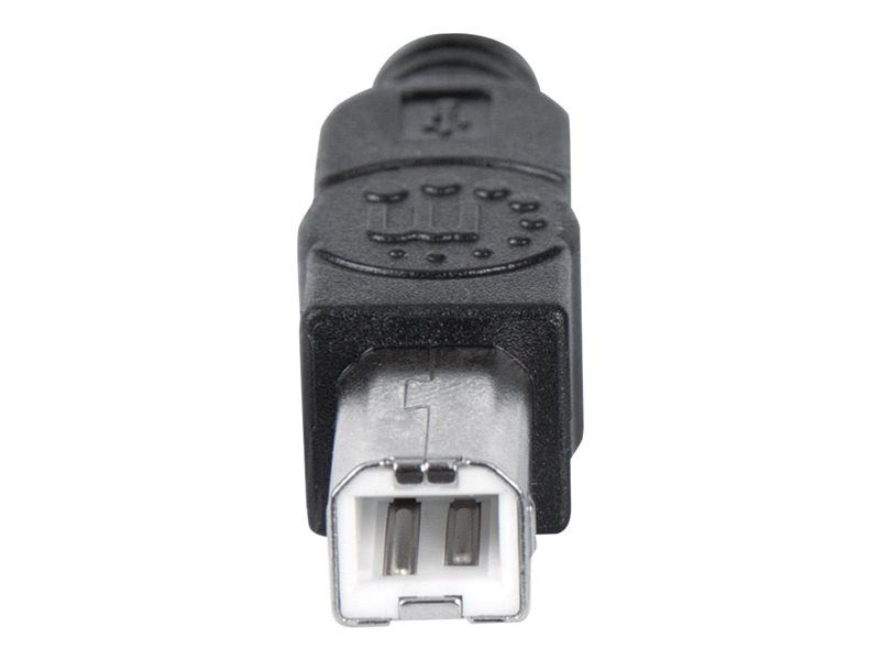 Manhattan USB-A to USB-B Cable, 5m, Male to Male, 480 Mbps (USB 2.0), Hi-Speed USB, Black, Lifetime Warranty, Polybag - Câble USB - USB (M) pour USB type B (M) - USB 2.0 - 5 m - moulé - noir
