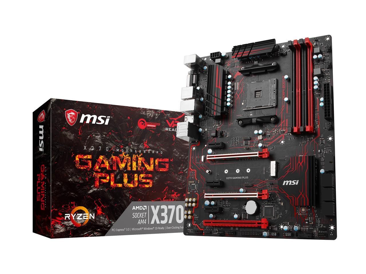 MSI X370 GAMING PLUS - Carte-mère - ATX - Socket AM4 - AMD X370 Chipset - USB 3.1 Gen 1, USB-C Gen2, USB 3.1 Gen 2 - Gigabit LAN - carte graphique embarquée (unité centrale requise) - audio HD (8...