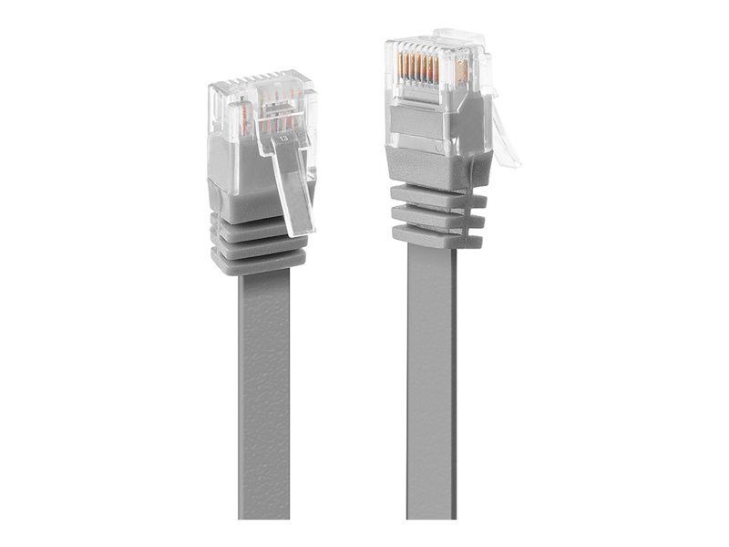Lindy - Cordon de raccordement - RJ-45 (M) pour RJ-45 (M) - 1 m - UTP - CAT 6 - moulé, plat - gris