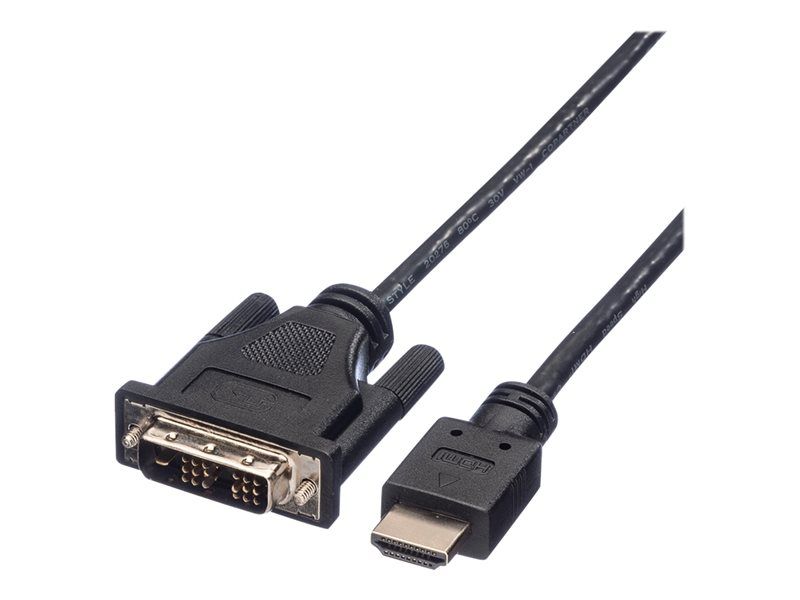 Roline - Câble adaptateur - DVI-D mâle pour HDMI mâle - 5 m - blindé - gris